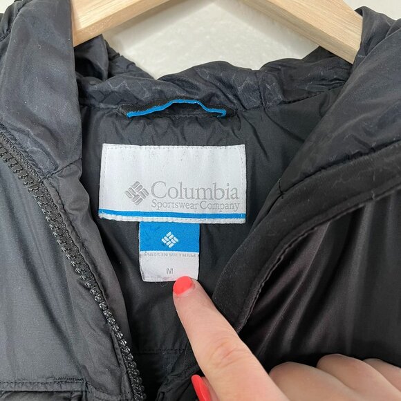 Columbia Mens Black Quilted Hooded Down Filled Jacket Size M - Picture 4 of 16